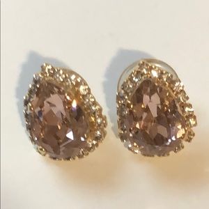 pink sapphire cubic zirconia stud earrings